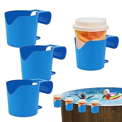 Poolside Cup Holder for Above Ground Pools, Pool Drinks Cup Holder for  Above Ground Pools, Pool Drink Holders for Party ONLY FITS 2 Inch or Less  Round