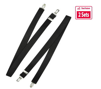 Hold'em Bed Sheet Fastener Suspenders - Adjustable, Crisscross Sheet Strap  Holder Clips, Black - Yahoo Shopping