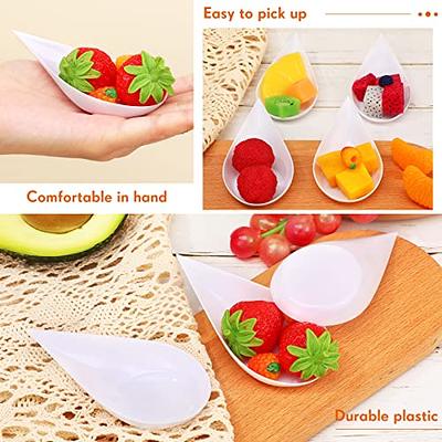 Tear Drop Appetizer Spoon for Serving Desserts, Cakes, and Hors d'oeuvres  plates - Plastic Tasting Spoons for all Occasions - Reusable and Disposable  