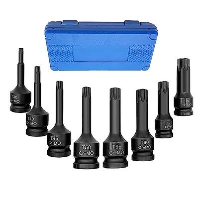 ORIGINTECH 8-Piece Impact Torx Bit Socket Set 1/2 inch Drive, T30