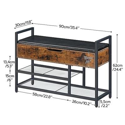 HOOBRO Shoe Bench, Entryway Bench with Lift Top Storage Box, 2-Tier Shoe  Rack Storage Bench with Cushion for Entryway, Living Room, Bedroom, Hallway,  Black and Rustic Brown BF62HX01 - Yahoo Shopping