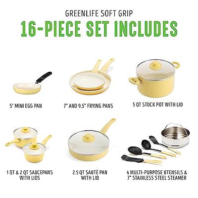 GreenLife Soft Grip Healthy Ceramic Nonstick 16 Piece Cookware