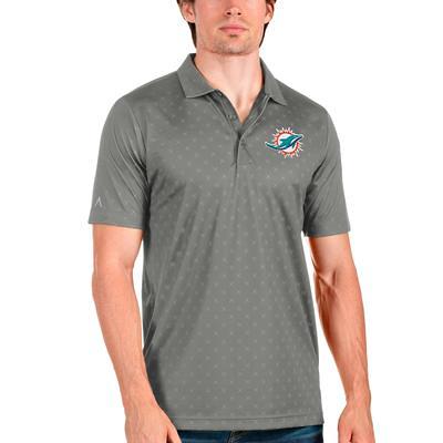 Miami Dolphins Antigua Team Logo Throwback Compass Polo - Black