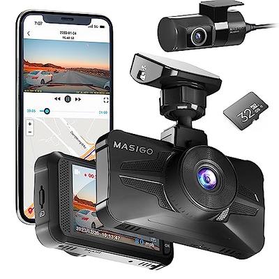 Dual Dash Cam, Dash Cam 2K Front and 1080P Cabin Dash Camera, 2.5K  2560x1440P@60fps Single Front, Dual Sensor, Infrared Night Vision, App  Control