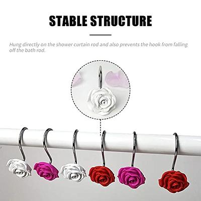 50pcs Rustproof Curtain Hooks Stainless Steel Bathroom Shower