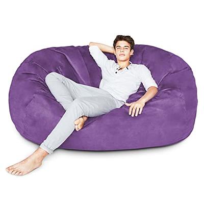 Carnegy Avenue Gray Furry Fabric Bean Bag