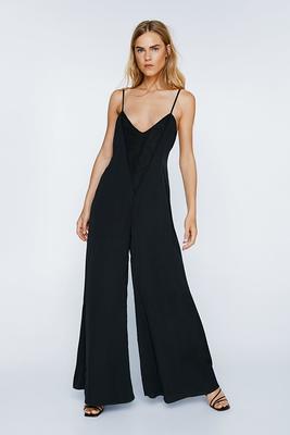 LONG STRAPPY JUMPSUIT - Black