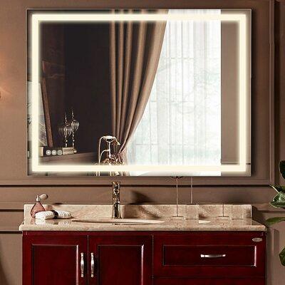 waterpar 24 in. W x 32 in. H Rectangular Frameless Wall Bathroom Vanity Mirror with Backlit and Front Light