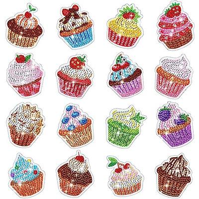 Xuhal 16 Pcs Cupcake Diamond Painting Magnets Donut DIY Diamond