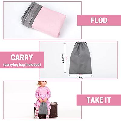 GNEGNI Kids Travel Tray for Airplane, Foldable Pink Travel Tray Cover,  Toddlers Travel Tray Table Fit For Toys Snacks Used on Train Plane,  Must-have Travel Tray For Kids Airplane Travel Essentials 