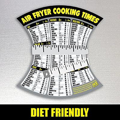 Air Fryer Accessories Cooking Times Cheat Sheet Kitchen Conversion Chart  Fridge Magnet Guide Big Text 9”x10” Kitchen Gift Recipe Cookbook 90 Foods