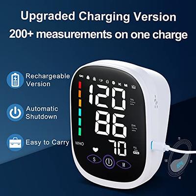 Blood Pressure Monitor Upper Arm - Rechargeable Digital BP Machine,  Automatic Blood Pressure Machine with Adjustable Large Cuff for Home Use, 2  x 99 Memory, with Carrying Bag Purple - Yahoo Shopping