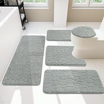 Over the Floor Bathroom Rug Mat, 5-Piece Set Memory Foam, Extra