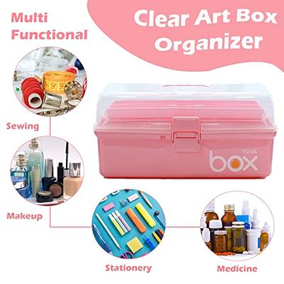 BTSKY Clear Plastic Storage Box with Flap Lid, Multipurpose Craft  Organizers and Storage Box Art Supply Storage Organizer Plastic Sewing Box  for Beads