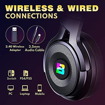 Gtheos 2.4GHz Wireless Gaming Headset for PC, PS4, PS5, Mac