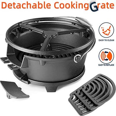 2pcs Small Portable Cast Iron Camping Steak Frying Pan Detachable Skillets  + Carry Case Outdoor Barbecue Grill