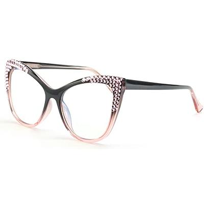 Pretty Blue Light Reading Glasses for Women Premium Quality, Clear Color,  Oversized Cat Eye Shape, 54mm, Light Weight, Gift for Mom/her 