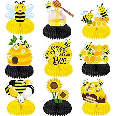 Bumble Bee Cupcake Toppers Glitter Bee Gender Reveal Honeycomb