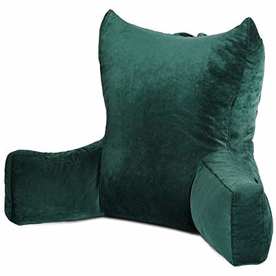 Faux Fur Reading Pillow Cover, Adult Backrest With Arms, Super