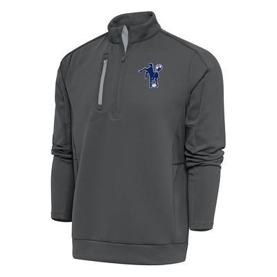 Men's Antigua Black Baltimore Ravens Team Logo Throwback Pace Quarter-Zip  Pullover Top