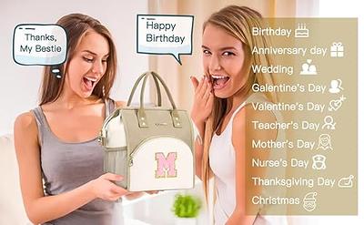 UTOTEBAG Initial Lunch Bag Women, Preppy Teen Girls Lunch Box