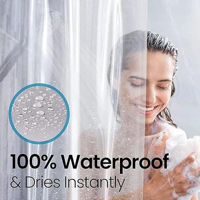 YISURE No Hook Clear Shower Curtain Liner PEVA Plastic Waterproof Heavy  Duty Bathroom Curtain Hook Free Transparent Shower Liner 72x74 Inches
