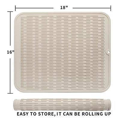 MicoYang Silicone Dish Drying Mat for Multiple Usage,Easy  clean,Eco-friendly,Heat-resistant Silicone Mat for Kitchen Counter or  Sink,Refrigerator or Drawer Liner Tapioca XL 18 inches x 16 inches - Yahoo  Shopping