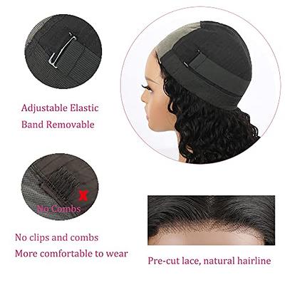 glnuat Wear and Go Glueless Wig for Black Women Human Hair Deep Wave Wigs  Lace Front