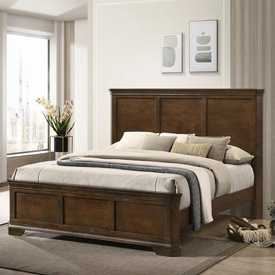 Roundhill Maderne Traditional Antique Walnut Finish 6-Piece Bedroom Set, Panel  Queen Bed - Yahoo Shopping