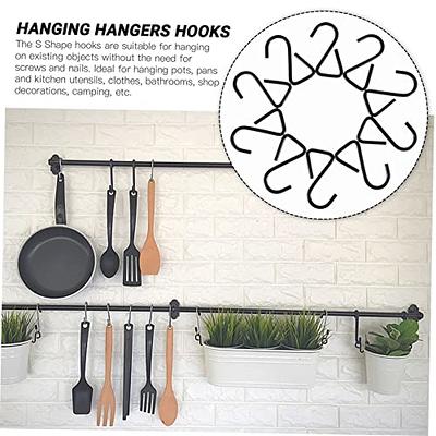 20 S Hooks Flat Stainless Steel S Shaped Multifunctional Kitchen Hooks Made  of Stainless Steel for Hanging Kitchen Tools Utensils Towels Clothes