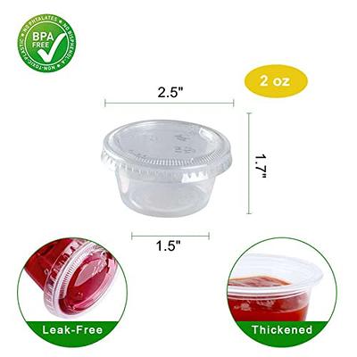 200 Sets - 2 oz.] Small Plastic Containers with Lids, Jello Shot