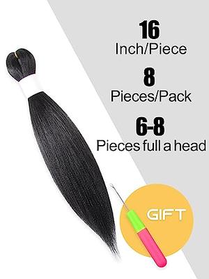 KAVSORAPI Braiding Hair Pre Stretched 16 Inch Black Braiding Hair Short Straight  Crochet Braids Yaki Texture Synthetic Hair 8 Packs (1B/Natural Black) -  Yahoo Shopping