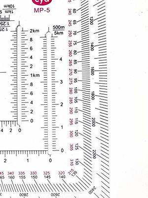 Military Protractor Coordinate Scale for Topographical Map Reading
