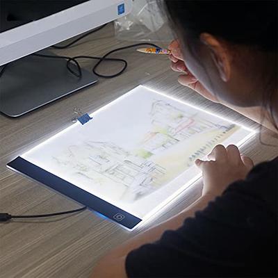 Wireless Rechargeable A4 LED Light Pad w/Built-in Riser Stands, 6 Levels of  Brightness, Evenly Illuminated Light Box for Tracing and Weeding Vinyl