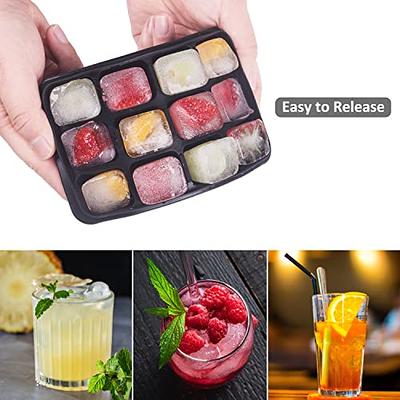 Bcooss Silicone Ice Cube Trays with Lids for Freezer 3 Pack, Silicone Mold Tray Each with Mini 24 Ice Box for Drinks, Green