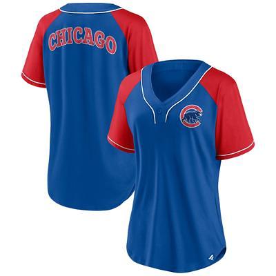 Women's Fanatics Branded Red Chicago Cubs Plus Size Team Lockup T