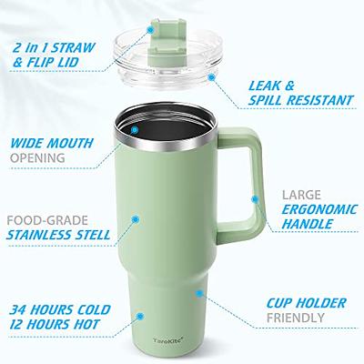 Zukro 40 oz Tumbler with Handle and Screw Straw Lid, Leak Proof Vacuum  Insulated Stainless Steel Wat…See more Zukro 40 oz Tumbler with Handle and