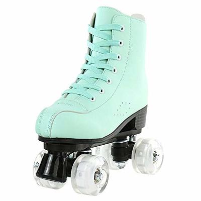 Womens Roller Skates Artificial Leather Adjustable Double Row 4