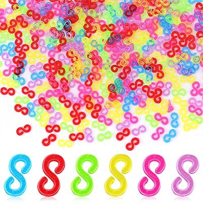 500 Pieces S C, Rubber Band, Plastic Connectors Refills Clips Kit for Loom Bracelets (Clear)