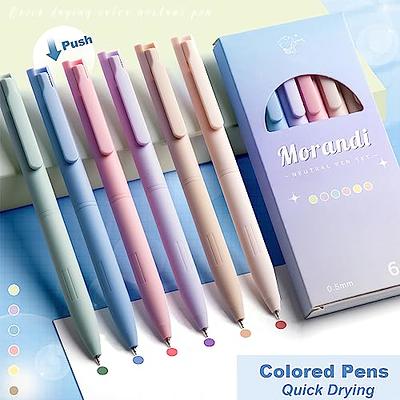 WUXIPREP 6 Pcs Pastel Gel Ink Pen Set,5 Pcs Black Ink Pens with 1