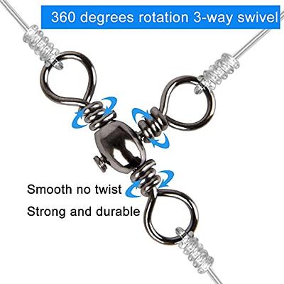 AKOSU 120pcs Fihshing Accessories Three Way Swivels Cross Line Barrel Stainless  Steel Swivel Saltwater T-Turn Fishing Line Connector #2, 4, 6, 8, 10 -  Yahoo Shopping