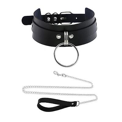 Men's Leather Choker with Leash