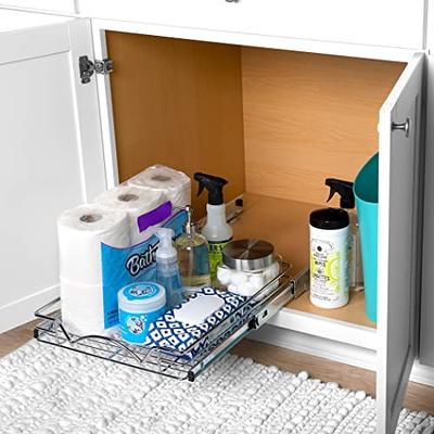 LOVMOR 2 Tier 11 W x 18 D, Individual Pull Organizer Kitchen Cabinet  Storage Sliding Shelves - Yahoo Shopping