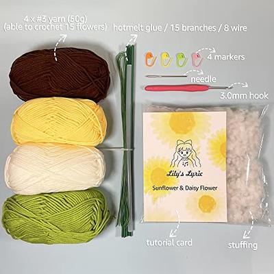 Lily's Lyric Flower Crochet Kit, Sunflower & Daisy Flower, Step-by-Step  Video Tutorial for Adults Teenagers