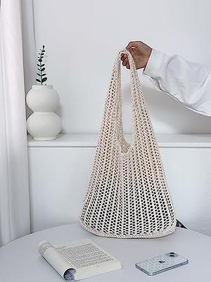 Women Beach Tote Bags Shoulder Handbags Large knit bag Tote bag aesthetic  for school Crocheted tote cute Tote bags