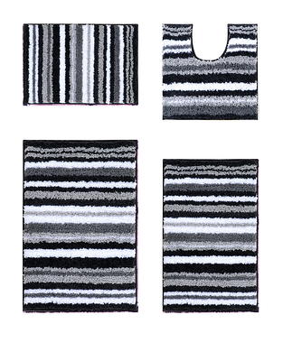 20 x 60 Griffie Collection Graphite 100% Polyester Rectangle Bath Rug - Better Trends