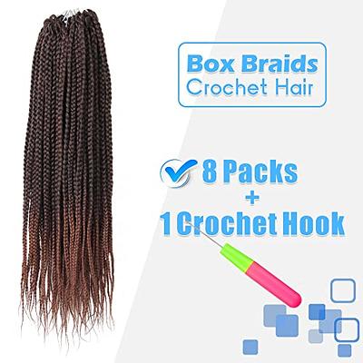 Box Braids Crochet Hair 20 Inch Crochet Braids Pre Looped Crochet Hair for  Black Women 6 Packs Small Crochet Box Braids Knotless Box Braids Crochet