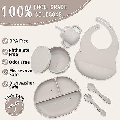 Toddler Plates Suction Plates for Baby Silicone Baby Plates 100% Food-Grade  Silicone, First Stage toddler plate With Suction Feeding Supplies for