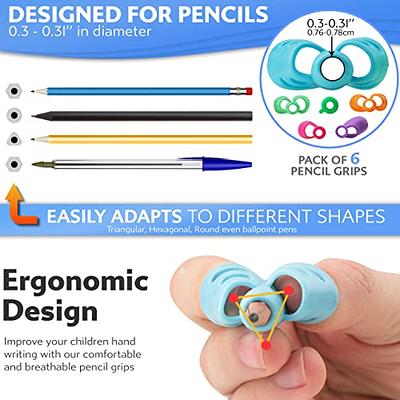 Stylo Pack of 6 Pencil Grips for Kids Handwriting Perfect Pencil Holders for  Kids Home Schooling and Preschool Writing Tools for Kids Assorted Pen Grips  Christmas Gifts - Yahoo Shopping