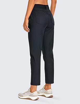 CRZ YOGA Women's High Rise Golf Pants Quick Dry Stretch Casual Straight Leg  Dress Work Pants with 5 Pockets Black 30 - Yahoo Shopping